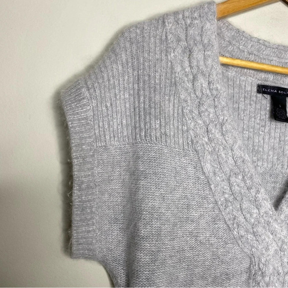 Elena Solano Gray Angora Rabbit Hair Lambswool Knit Tunic Sweater Size Small - Picture 4 of 7
